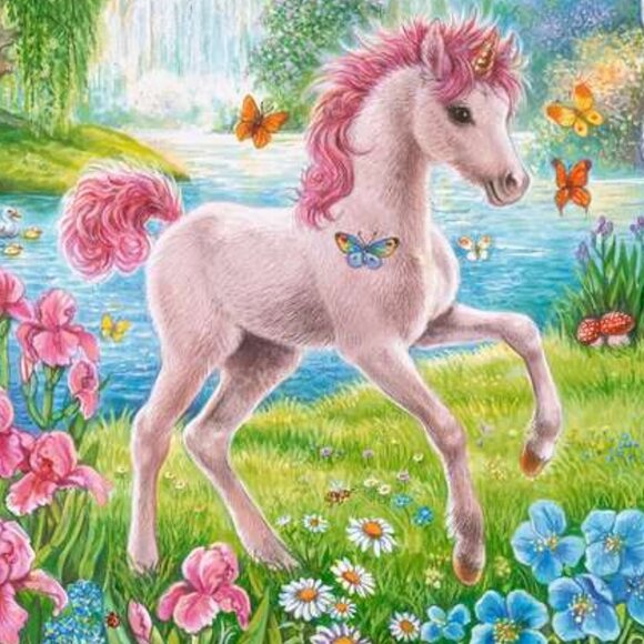 New sealed Ravensburger 100XXL Puzzle-Magical Unicorns w/Coloring  booklet - Picture 8 of 16
